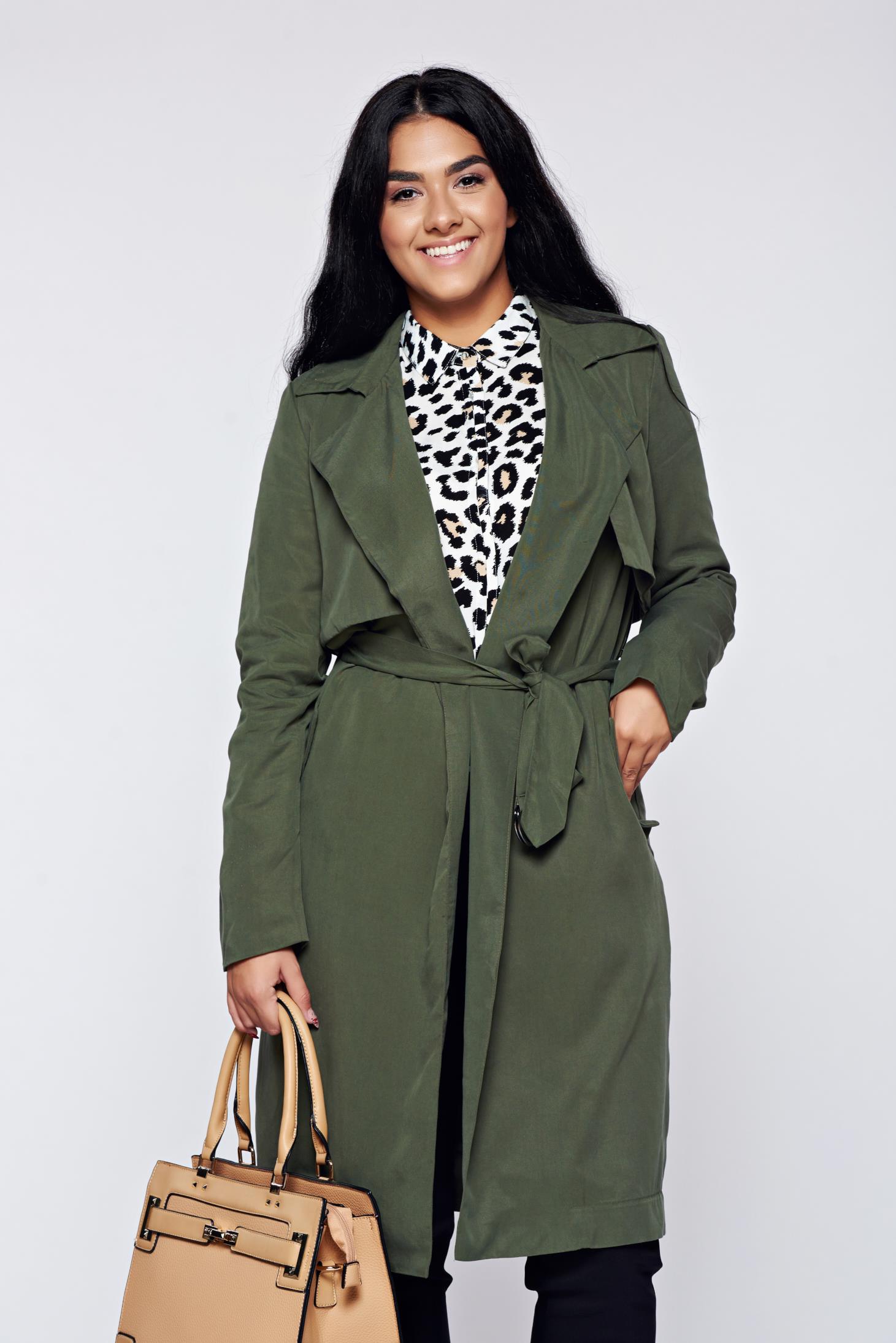 Trench Top Secret khaki casual cu croi larg